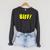 Vintage Comic Book Style Sound Effect Biff Raglan Sleeve Sweatshirt Dark Grey Heather