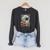 Vintage Ghost Reading Book Pumpkins Goth Halloween Teachers Raglan Sleeve Sweatshirt Dark Grey Heather