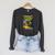 Vintage Horror Comic Book Cover Shadowed Library Zombie Raglan Sleeve Sweatshirt Dark Grey Heather