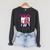 Vintage Movie Horror Poster Comic Book Graphic Film Night Raglan Sleeve Sweatshirt Dark Grey Heather