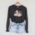 Watercolor Lizzard Reading Book Cute Kids Raglan Sleeve Sweatshirt Dark Grey Heather
