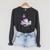 Witch Ghost Cat Skull Magic Books Raglan Sleeve Sweatshirt Dark Grey Heather