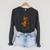 Woman Reading Book Stack Afro Girl Book Melanin Reader Raglan Sleeve Sweatshirt Dark Grey Heather