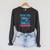 Women Retro Book Girl Summer Bookish Vacation Reader Raglan Sleeve Sweatshirt Dark Grey Heather