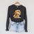 Women's Cute Lamb Reading Book Lover Animal Graphic Baby Sheep Open Raglan Sleeve Sweatshirt Dark Grey Heather