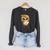 Women's Cute Wise Owl Reading Book With Headscarf Raglan Sleeve Sweatshirt Dark Grey Heather
