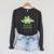 Women's The Library Is Dino-Mite Stegosaurus Reading Kids Book Raglan Sleeve Sweatshirt Dark Grey Heather