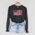 Women's Patriotic Book Flag Reading American Flag Books Teacher Raglan Sleeve Sweatshirt Dark Grey Heather