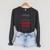 Women's I Read Banned Books Bluegrey-Red Literature Activist Raglan Sleeve Sweatshirt Dark Grey Heather