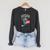 Women's Support Your Local Library Staff Retro Book Mascot Raglan Sleeve Sweatshirt Dark Grey Heather