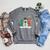 Christmas Tree Snowman Reindeer Book Stack Tee Librarian Raglan Sleeve Sweatshirt Deep Heather