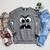 Creepy Face Carrot Halloween Book Character Costume Raglan Sleeve Sweatshirt Deep Heather