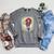 The Crimson Crescent 90s Retro Comic Book Superheroine Art Raglan Sleeve Sweatshirt Deep Heather