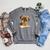 Cute Dog Reading Book Bandana Pup Reader Raglan Sleeve Sweatshirt Deep Heather
