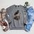Dark Academia Raven Skull Books Raglan Sleeve Sweatshirt Deep Heather