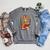 Giraffe Reading Book Graphic Giraffe With Book Floral Raglan Sleeve Sweatshirt Deep Heather
