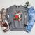 Goat Reading Book Graphic With Floral Raglan Sleeve Sweatshirt Deep Heather