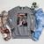 Halloween Horror Vintage Werewolf Vampire Comic Book Retro Raglan Sleeve Sweatshirt Deep Heather