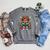 Highland Cow Book Floral Bookworm Raglan Sleeve Sweatshirt Deep Heather