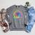 I'm With The Banned Books Retro Tie Dye Wildflowers Raglan Sleeve Sweatshirt Deep Heather