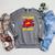 Kids Fifth Grade Superpower Superhero Comic Book First Day School Raglan Sleeve Sweatshirt Deep Heather