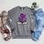Pansies Flowers Book Pansy Floral Raglan Sleeve Sweatshirt Deep Heather