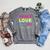 Peace Love Books Library Book Lover Raglan Sleeve Sweatshirt Deep Heather