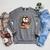 Penguin Reading Book Graphic Penguin With Book Floral Raglan Sleeve Sweatshirt Deep Heather
