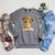 Puppy Open Book Reading Dog Lover Graphic Portrait Round Raglan Sleeve Sweatshirt Deep Heather