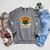 Retro Floral Homeschool Mama Wildflower Book Stack Aesthetic Raglan Sleeve Sweatshirt Deep Heather