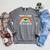 Retros Vintage Rainbow Take a Look It's In a Book Reading Raglan Sleeve Sweatshirt Deep Heather