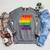 Threadless Grey Sky Chai Rainbow Book Pride Stack Graphic Raglan Sleeve Sweatshirt Deep Heather