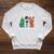 Christmas Tree Snowman Reindeer Book Stack Tee Librarian Raglan Sleeve Sweatshirt Heather Mustard