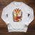 Giraffe Reading Book Graphic Giraffe With Book Floral Raglan Sleeve Sweatshirt Heather Mustard