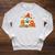 Halloween Ghost Cat Reading Book Women Girls Cute Raglan Sleeve Sweatshirt Heather Mustard