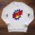 KAPOW Action Super Hero Retro Comic Book Bubble Superhero Raglan Sleeve Sweatshirt Heather Mustard