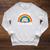 Take A Look It's In A Book Rainbow Reading Literary Raglan Sleeve Sweatshirt Heather Mustard