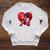 Pretty Girl With Book And Hearts For Valentine's Day Raglan Sleeve Sweatshirt Heather Mustard