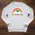 Rainbow Colors First Grade Squad Reading Book Graphic Raglan Sleeve Sweatshirt Heather Mustard