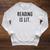 Reading Is Lit English Teacher Book Lovers Raglan Sleeve Sweatshirt Heather Mustard
