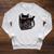 SataniCat Pentagram Cat Satan Demon Necronomicon Book Lover Raglan Sleeve Sweatshirt Heather Mustard