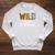 Wild About Reading Books Reader Lover Animals Leopard Zebra Raglan Sleeve Sweatshirt Heather Mustard