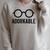Adorkable Cute Nerd Glasses For Bookworm Book Reader Raglan Sleeve Sweatshirt Heather Forest