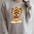 Baby Tiger Open Book Reading Graphic Portrait Round Glasses Raglan Sleeve Sweatshirt Heather Forest