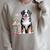 Bernese Mountain Dog Berner Bookworm Flowers Book Reading Raglan Sleeve Sweatshirt Heather Forest