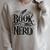 Book Nerd Books Reading Bookworm Bibliophile Raglan Sleeve Sweatshirt Heather Forest