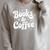 Books And Coffee Retro Reading Quote Raglan Sleeve Sweatshirt Heather Forest