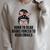 Born To Read Books Forced To Read Emails Messy Bun Reading Raglan Sleeve Sweatshirt Heather Forest