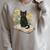 Cat On Book Flowers Cute Kitten Kitty Women Girls Kids Raglan Sleeve Sweatshirt Heather Forest