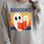 Cute Ghost Book Reading Halloween Teacher Puns Booooks Men Women Kids Raglan Sleeve Sweatshirt Heather Forest
